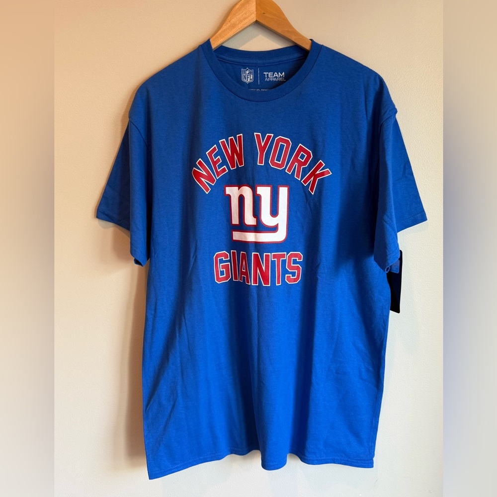 NFL Team Apparel New York Giants Blue‎ Cotton Shirt Size Large